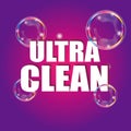 Ultra clean, soap bubble icon vector illustration